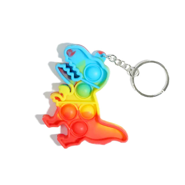 Blue fusion dinosaur pop fidget keychain