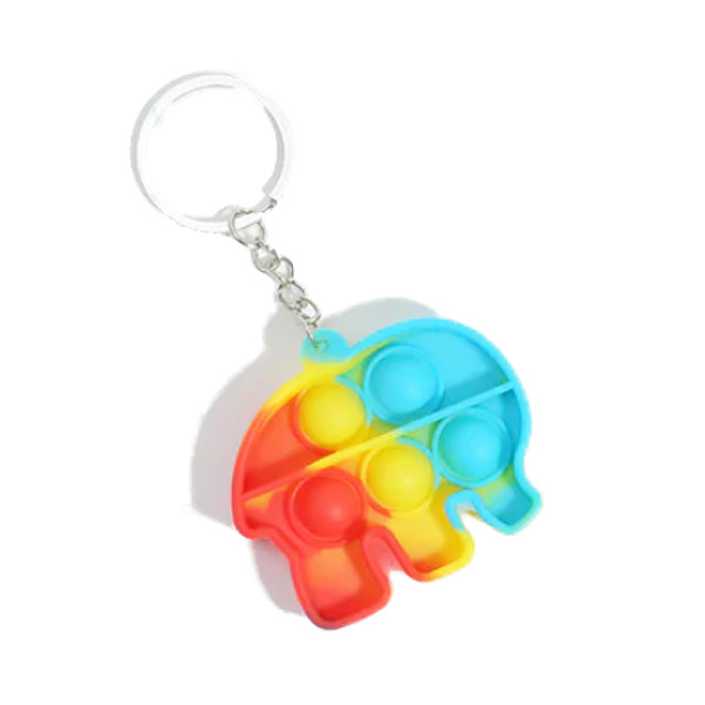 Blue fusion elephant pop fidget keychain