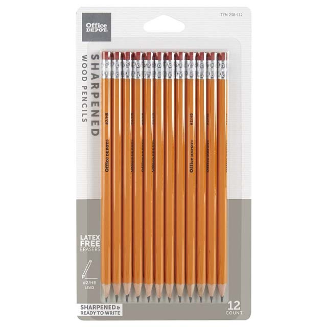 Office Depot 12 count wooden pencils