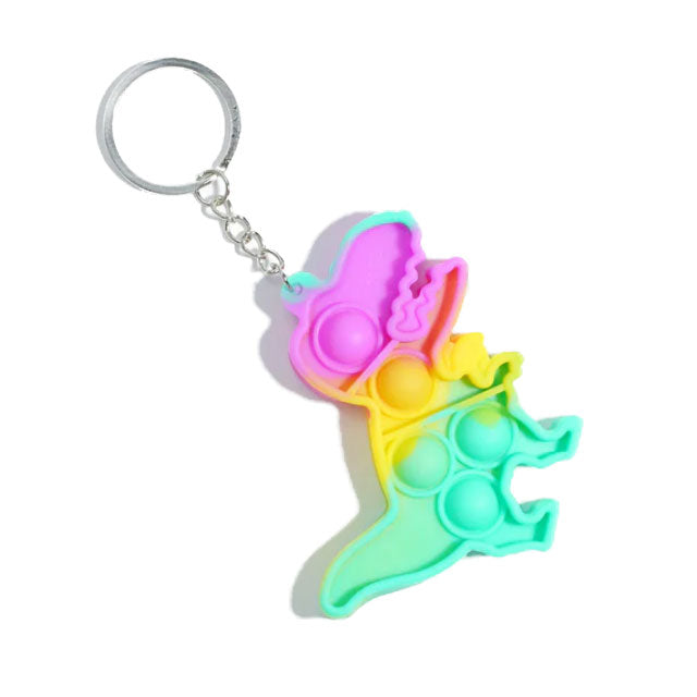 Purple fusion dinosaur pop fidget keychain