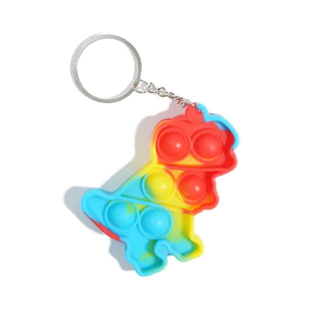 Red fusion dinosaur pop fidget keychain