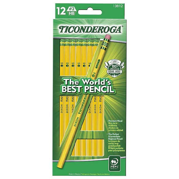 Ticonderoga 12 count wooden pencils
