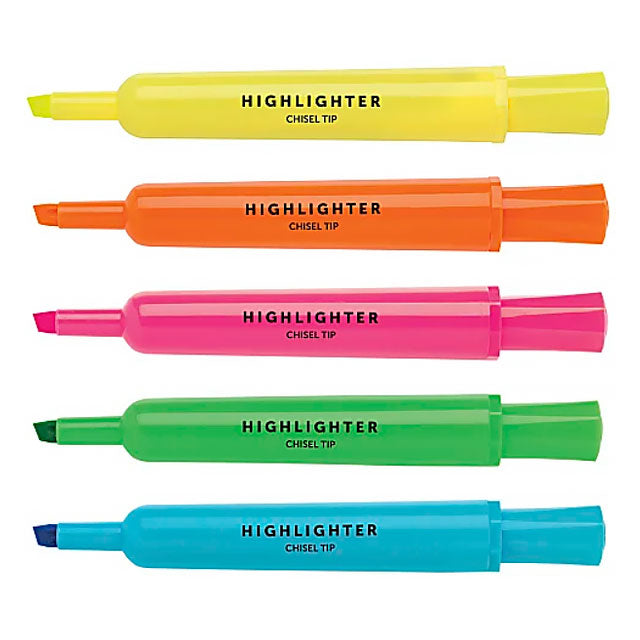 Office Depot chisel tip highlighters